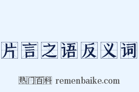 片言之语反义词是什么意思的图片